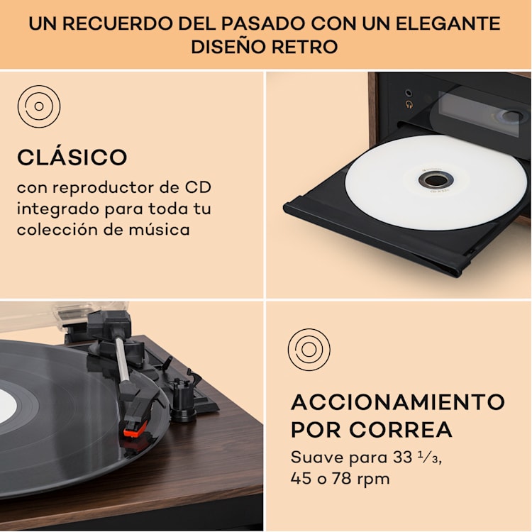 Oxford SE Miniequipo estéreo DAB+/FM BT Vinilos CD AUX Negro