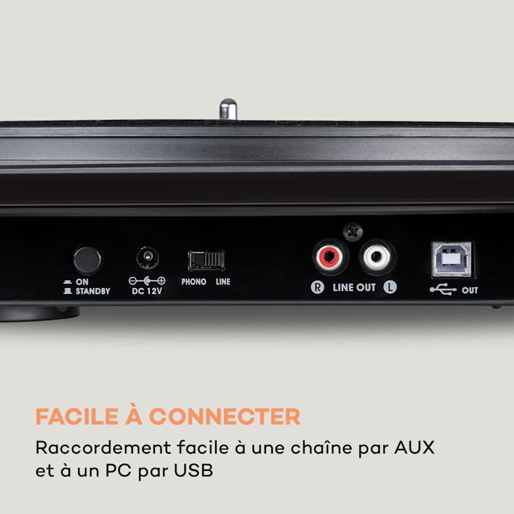 Pureness platine vinyle acrylique 33 1/3 + 45 t/mn préamplificateur Noir transparent