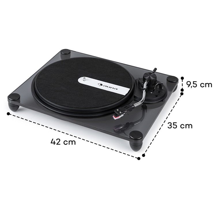 Pureness platine vinyle acrylique 33 1/3 + 45 t/mn préamplificateur Noir transparent