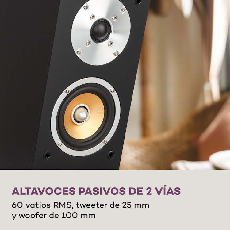 Altavoces pasivos Line 501 Atmos SAT 2 x 60 W RMS Frecuencia 100 Hz - 20 kHz, 4-8 Ohm Negro