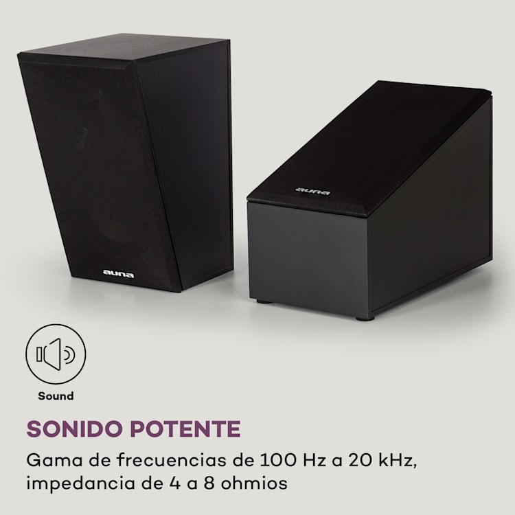 Altavoces pasivos Line 501 Atmos SAT 2 x 60 W RMS Frecuencia 100 Hz - 20 kHz, 4-8 Ohm Negro