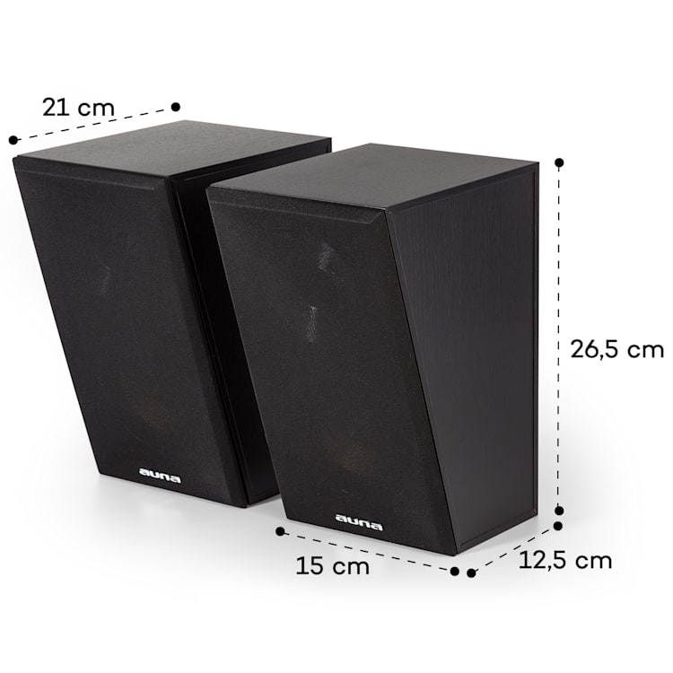 Linie 501 Atmos SAT - Diffusori passivi, 2 x 60 W RMS, frequenza 100 Hz-20 kHz, 4-8 Ohm Nero