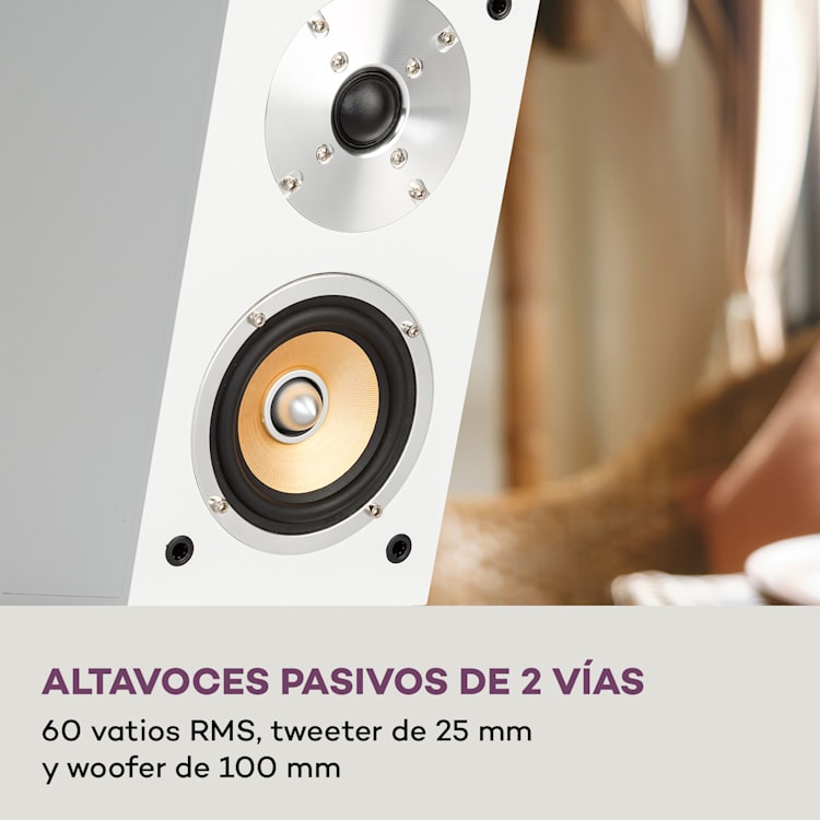Altavoces pasivos Line 501 Atmos SAT 2 x 60 W RMS Frecuencia 100 Hz - 20 kHz, 4-8 Ohm Blanco