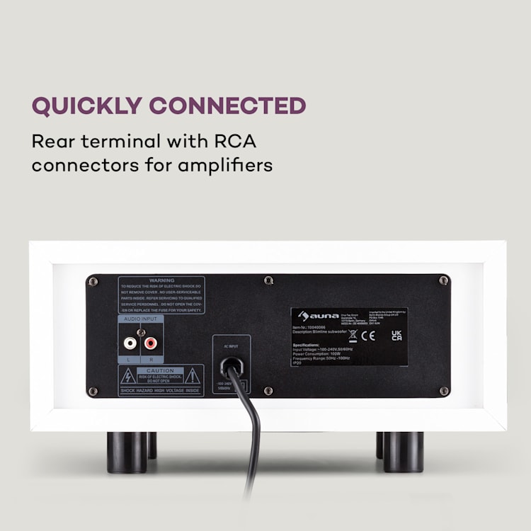 Line 501 Slim, mélynyomó, basszusreflex, aktív, 80 W RMS, 50 - 100 Hz, 4 Ohm Fehér