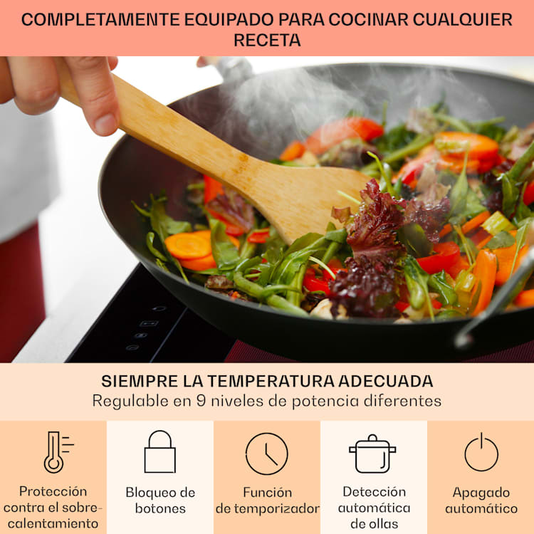 Cocina de inducción 3.0 con sistema de aire descendente + campana extractora DownAir 655 m³/h A+
