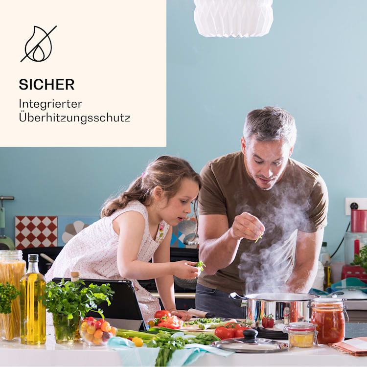 Ramsey Doppel-Kochfeld 2400W 11 Leistungsstufen Glaskeramik 2 | Silber