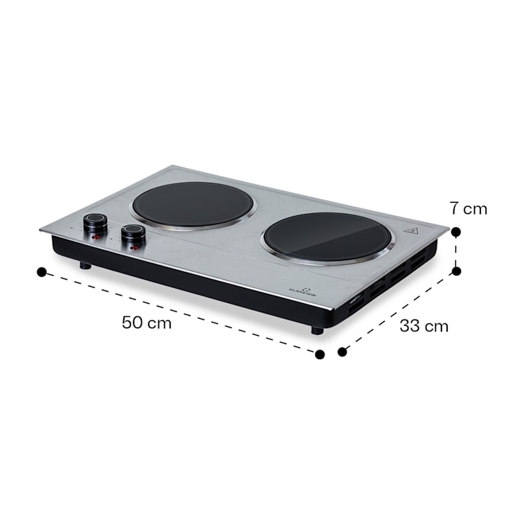Ramsey Placa dupla de cozinha 2400W 11 níveis de potência vitrocerâmica 2 | Aço Inoxidável