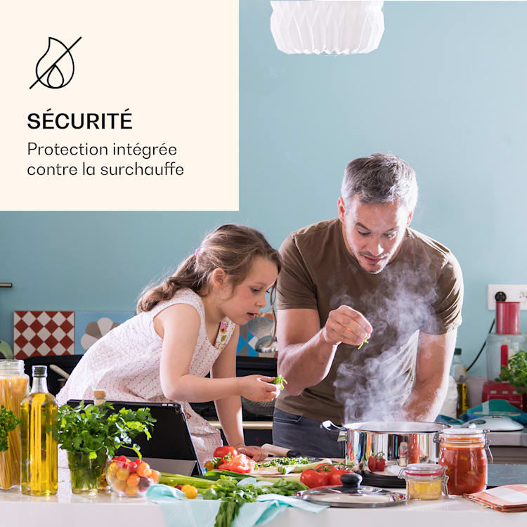 Ramsey Plaque de cuisson double 2400W 11 niveaux de puissance vitrocéramique 2 | Noir