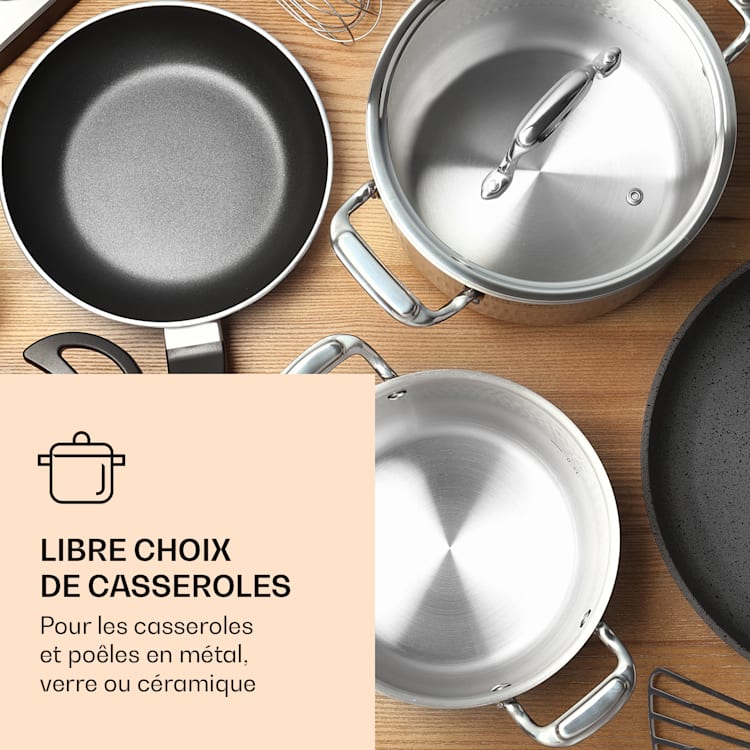 Ramsey Plaque de cuisson double 2400W 11 niveaux de puissance vitrocéramique 2 | Noir