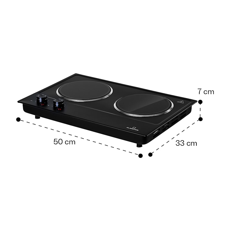 Ramsey placa doble 2400W 11 niveles de potencia vitrocerámica 2 | Negro