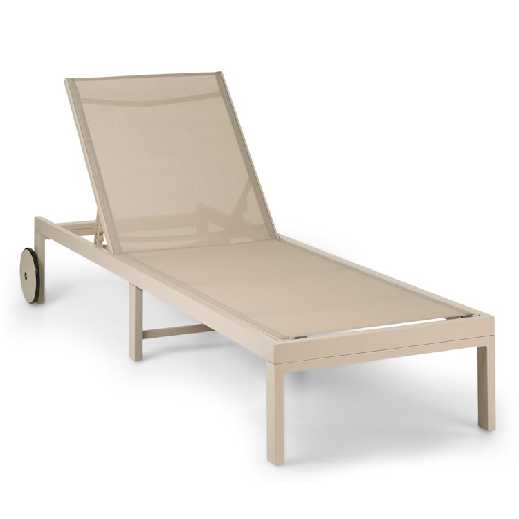 Lucca lounger ligstoel polyester aluminium 4 standen Beige