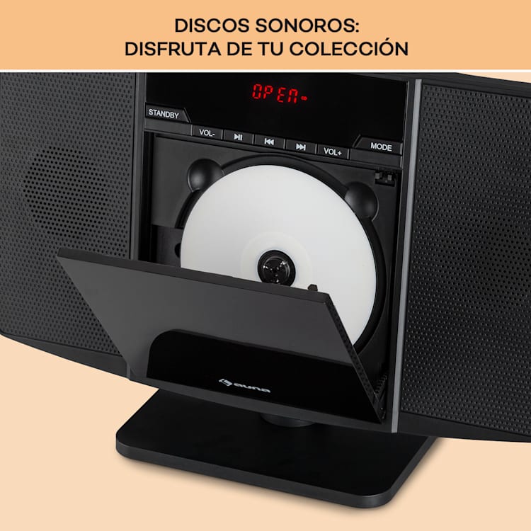 V14.2 Vertical Stereo CD FM Tuner BT USB AUX Negro
