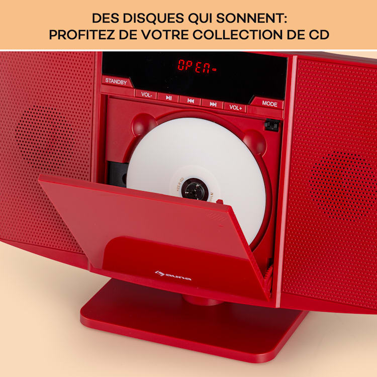 V14.2 verticale stereo-installatie CD FM tuner BT USB AUX Rood