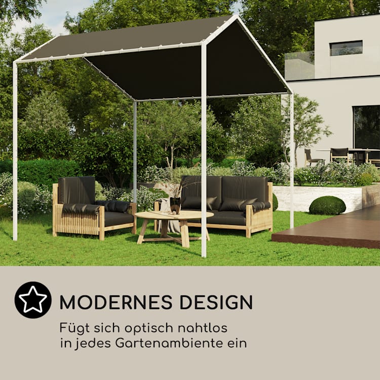 blumfeldt La Rochelle Gazebo Schrägdach UV 50+ Aluminium Polyester Grau