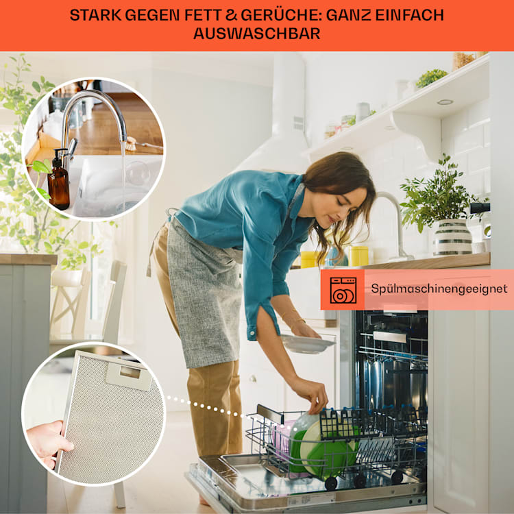 Clara 60 Dunstabzugshaube Glas 509 m³/h Touch Ambiente-Licht 60 cm | Schwarz
