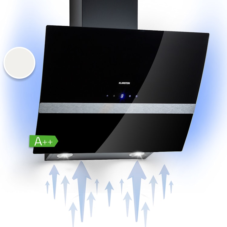 Clara 60 Exaustor Vidro 509 m³/h Touch Luz ambiente 60 cm | Preto