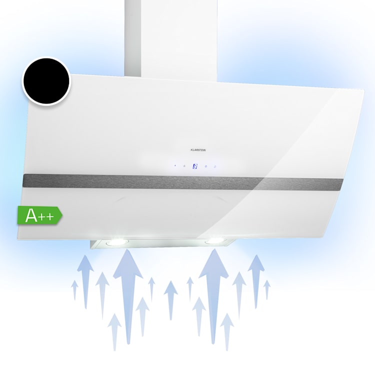 Clara 90 Exaustor Vidro 509 m³/h Touch Luz ambiente 90 cm | Branco