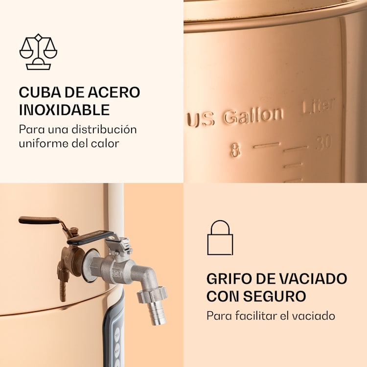 Caldera de maceración Mundschenk, sistema de elaboración de cerveza, 2500 W, 30 l, 9 programas