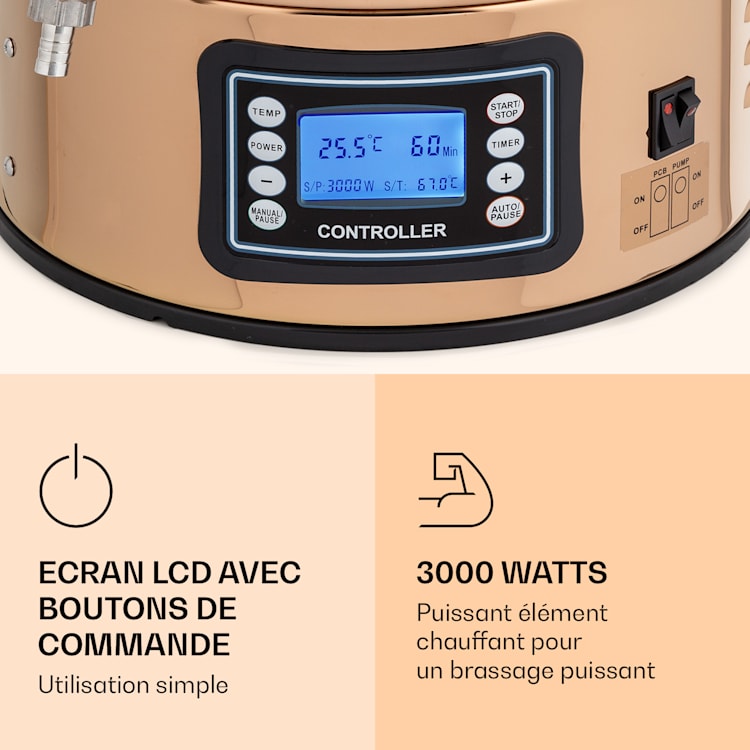 Mundschenk Cuve de brassage, Système de brassage de bière 2500 W, 30 L, 9 Programmes