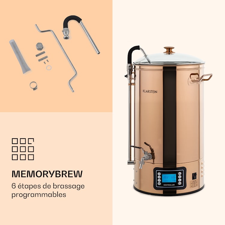 Mundschenk Cuve de brassage, Système de brassage de bière 2500 W, 30 L, 9 Programmes