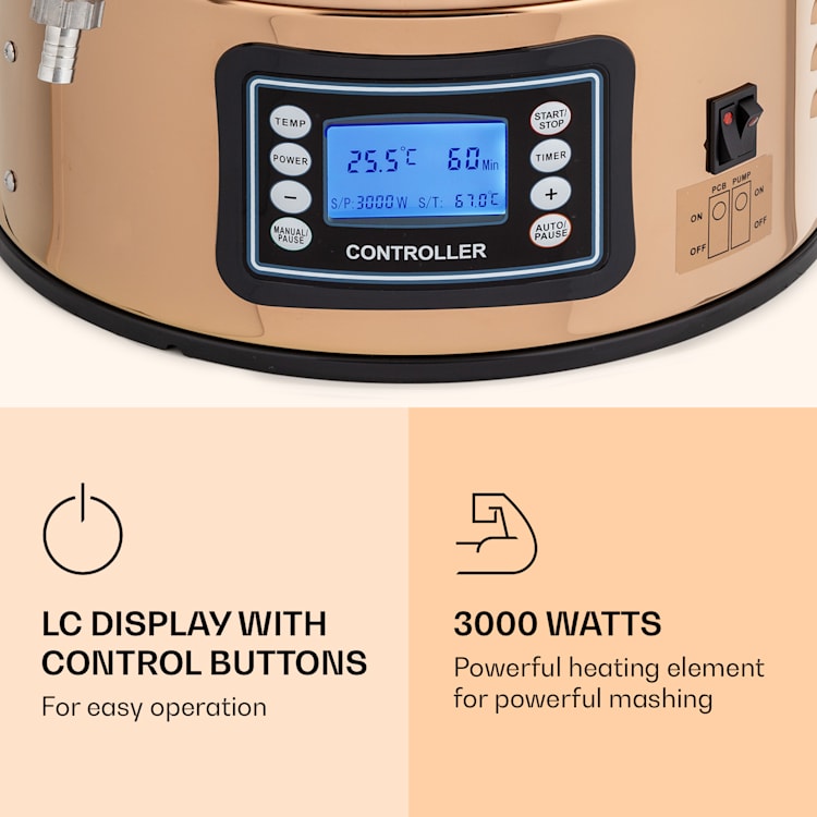 Mundschenk, kocioł warzelny do warzenia piwa, 2500 W, 30 l, 9 programów