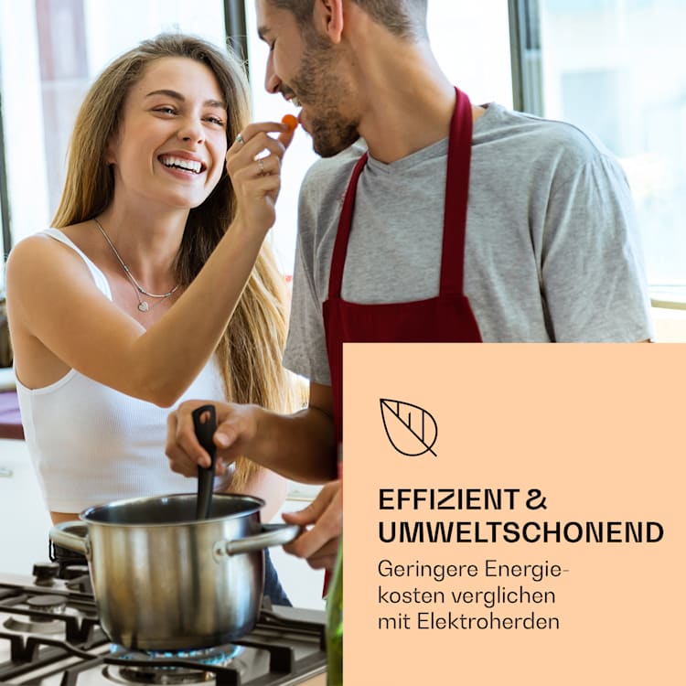 Ignito Chef Edition 5 Zonen Gaskochfeld 5-flammig Sabaf-Brenner Glaskeramik 5 Brenner | Silber