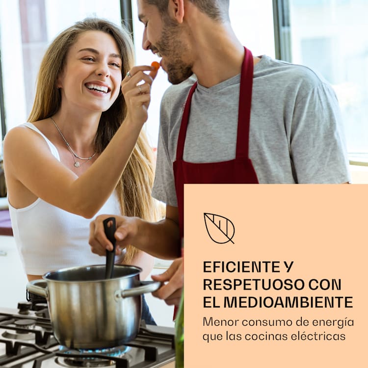 Ignito Chef Edition placa de gas de 5 zonas 5 quemadores Sabaf vitrocerámica 5 fogones | Plata