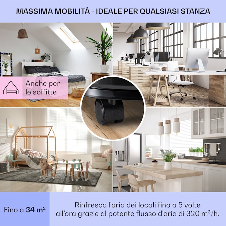 New Breeze 7 climatizzatore portatile, 7000BTU, 2,1 kW, fino a 34m², CEE A, telecomando portatile