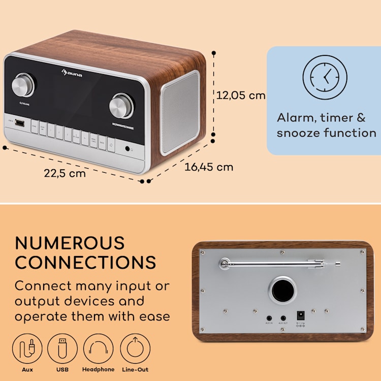 Connect 100 MKII, Internetes rádió, Media Player, Bluetooth, DAB/DAB+, alkalmazásvezérlés