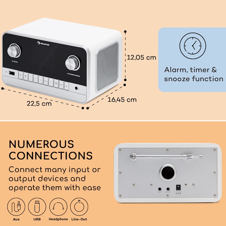 Connect 100 MKII, Internet radio, Media Player, Bluetooth, DAB/DAB+, control prin aplicații