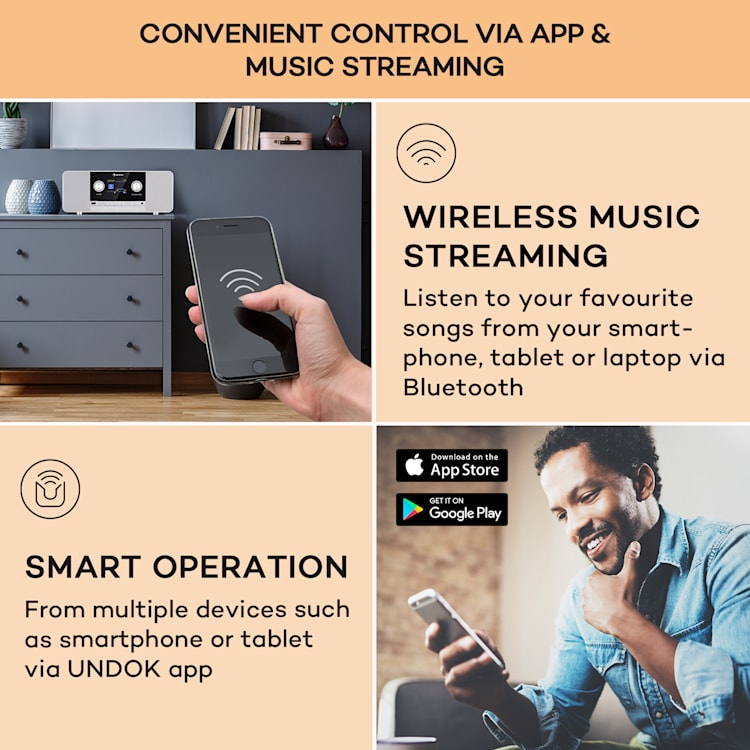 Connect 120 MKII internetradio Bluetooth WIFI DAB/DAB+ USB AUX Walnoot