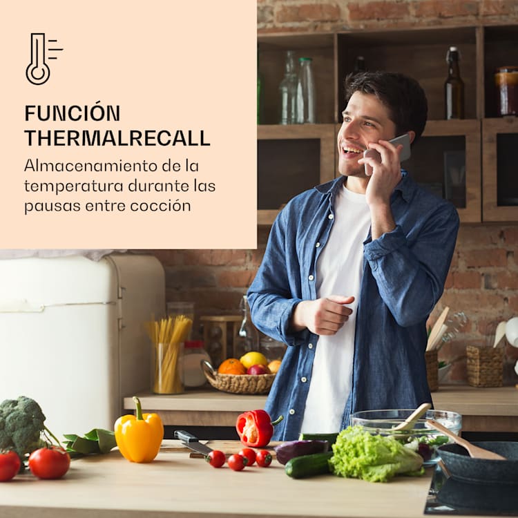 Placa de inducción Victoria Domino Instalación 3500W Zona flexible Temporizador Negro
