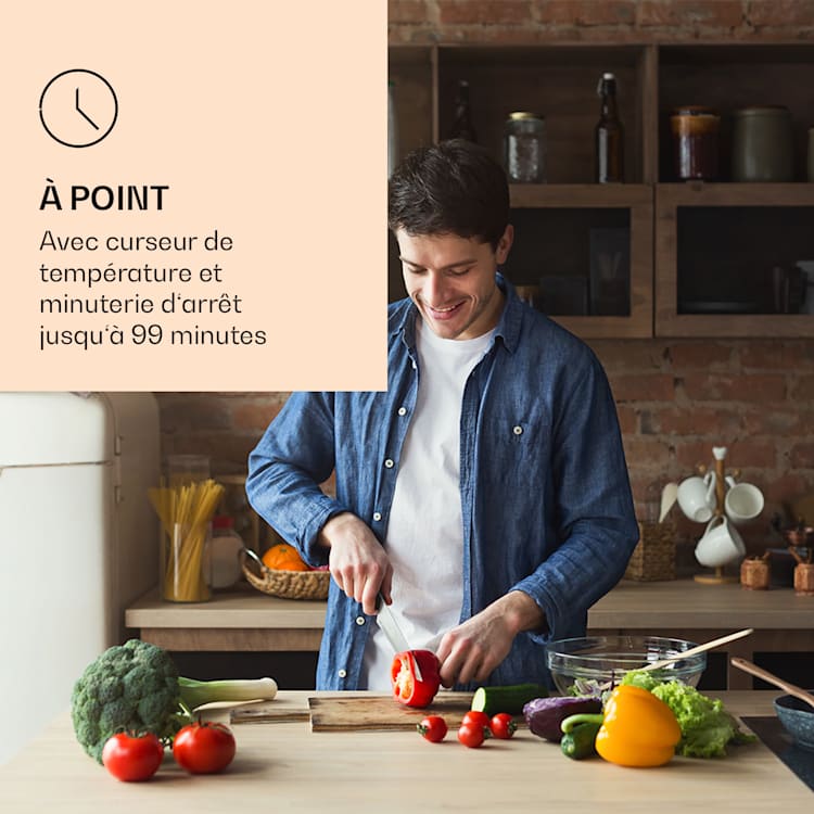 Victoria Domino Table de cuisson à induction encastrable 3500 W Flexzone minuterie Noir