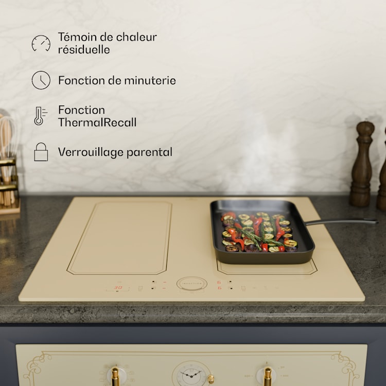 Victoria 4 Flex inductiekookplaat inbouw 7000 W 2 flexzones timer 4 | Ivoor