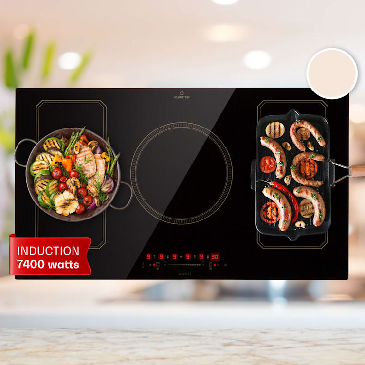 Victoria 5 Flex Table de cuisson à induction encastrable 7400 W 2 zones Flex minuterie 5 | Noir