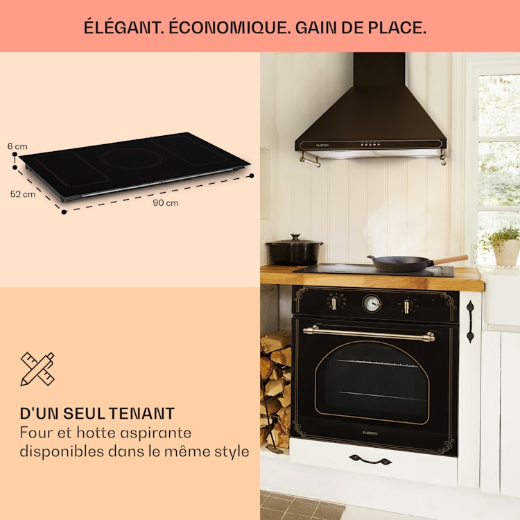 Victoria 5 Flex Table de cuisson à induction encastrable 7400 W 2 zones Flex minuterie 5 | Noir