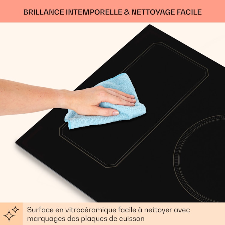 Victoria 5 Flex Table de cuisson à induction encastrable 7400 W 2 zones Flex minuterie 5 | Noir