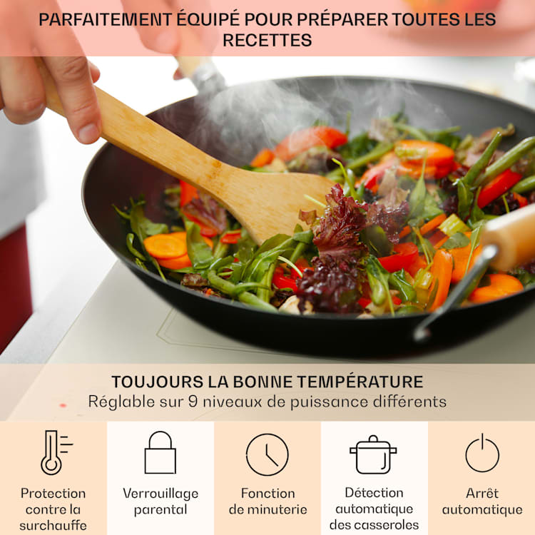 Victoria 5 Flex Table de cuisson à induction encastrable 7400 W 2 zones Flex minuterie 5 | Ivoire