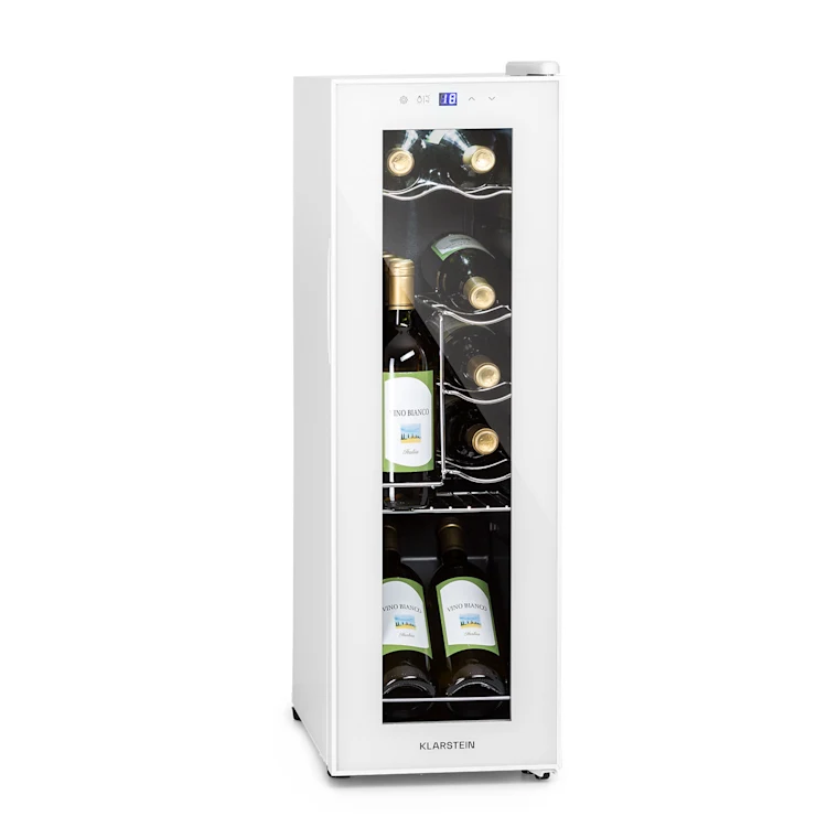 Shiraz 12 Slim Uno Wine Fridge 32l/12 Bottles Touch 85 W 5-18 °C LED 12 bottles | 1 cooling zone | White Glass