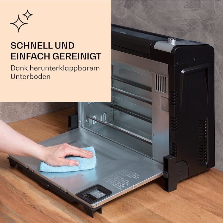 Vita-Crisp Heißluftfritteuse 1700W 10L 8 Funktionen platzsparend Schwarz