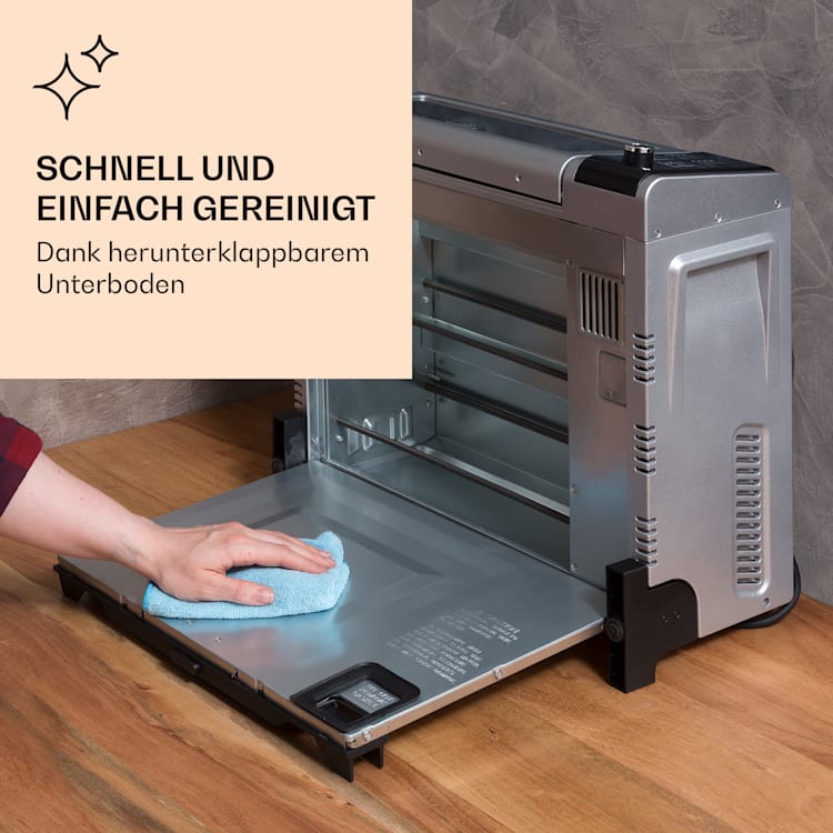 Vita-Crisp Heißluftfritteuse 1700W 10L 8 Funktionen platzsparend Silber