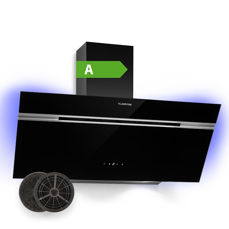 Exaustor Alina 90 Smart 90 cm 600 m³/h LED Luz ambiente Frente de vidro 90 cm | Preto