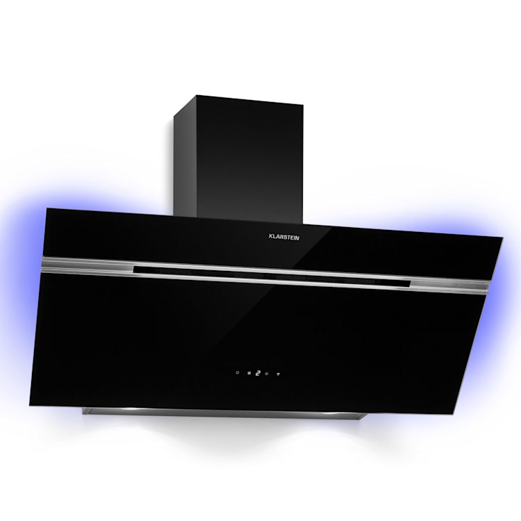 Alina 90 Smart, digestor, 90 cm, nástenný, 594 m³/h, LED podsvietenie, skleněné čelo, biely 90 cm | Čierna