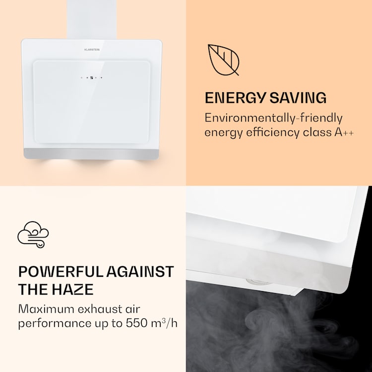 Exaustor Aurora 60 Smart 550 m³/h 60cm sem cabeça luz ambiente CEE A++ 60 cm | Branco