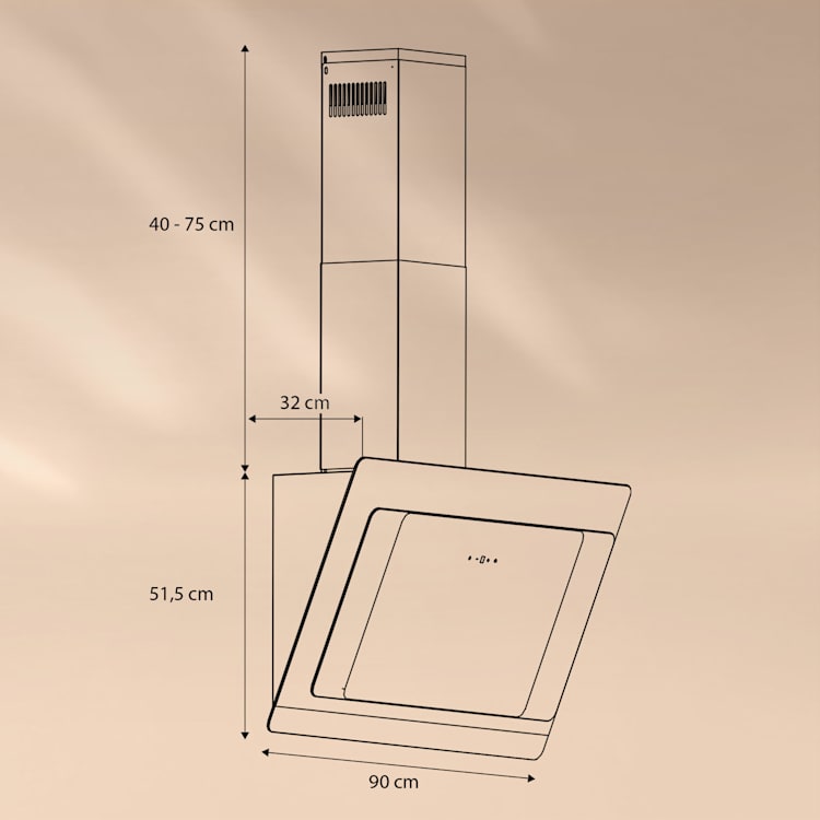 Exaustor Aurora Smart 90 550 m³/h 90cm sem cabeça luz ambiente CEE A++ 90 cm | Branco
