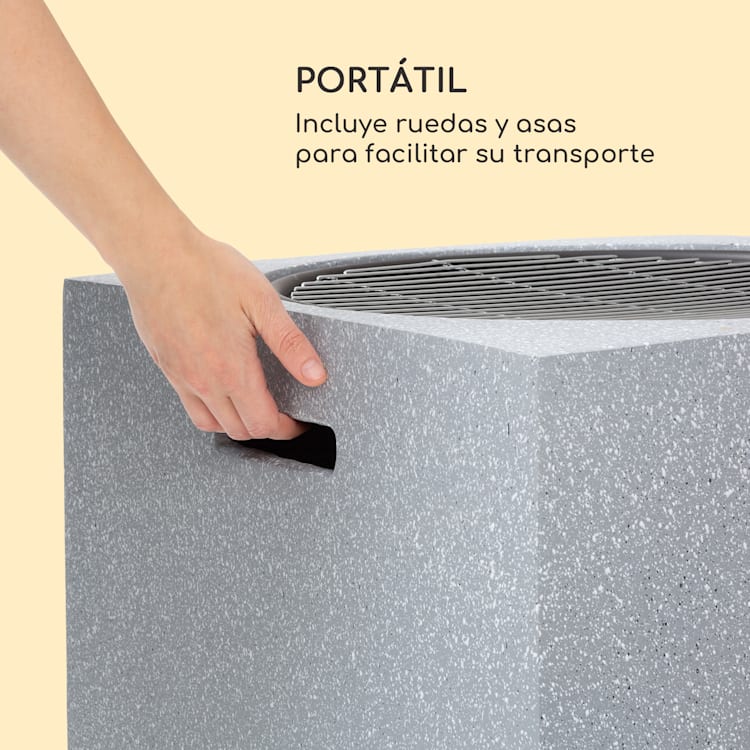 blumfeldt Recipiente de fuego Monolith con parrilla MGO y recipiente de acero incl. protección contra chispas Gris Claro