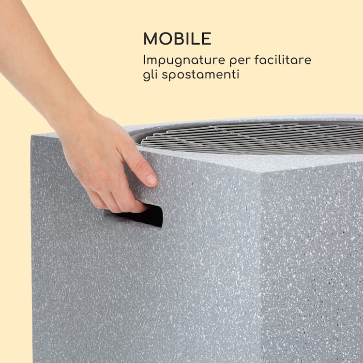 Braciere Monolith di blumfeldt con griglia in MGO e copertura in acciaio con parascintille Grigio Chiaro