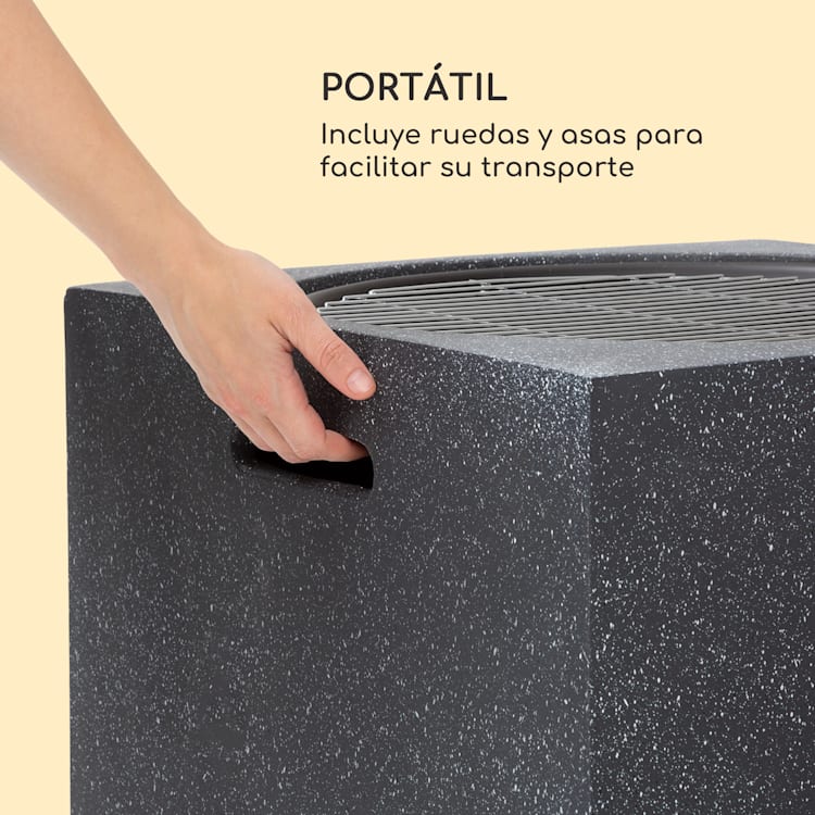blumfeldt Recipiente de fuego Monolith con parrilla MGO y recipiente de acero incl. protección contra chispas Negro