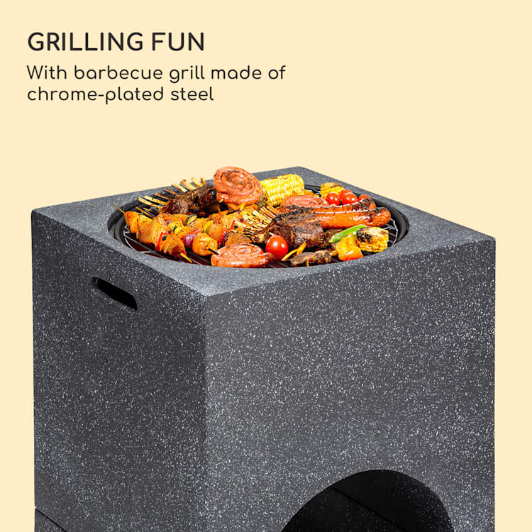 Monolith, ohnisko s grilom, MgO a oceľový plášť, lapač iskier Čierna