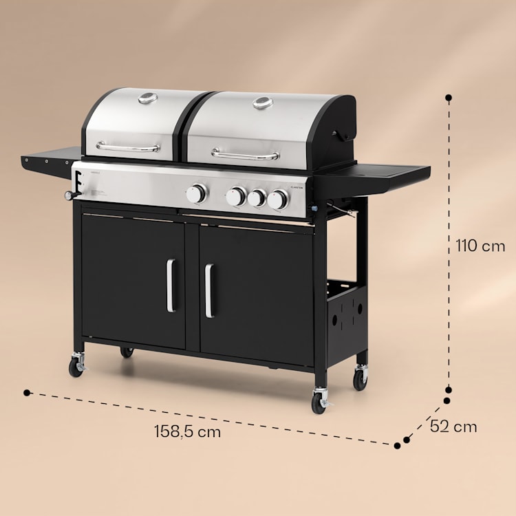 Kingsville 3.1 Kombigrill Gas + Kohle 10,9 kW 3+1 Brenner 3 Hauptbrenner + 1 Nebenbrenner
